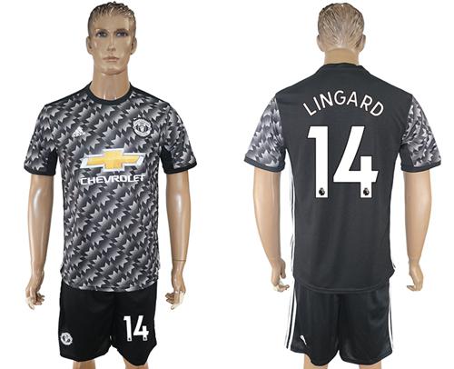 Manchester United #14 Lingard Black Soccer Club Jersey